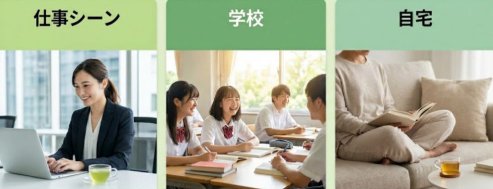 エリザベスアーデングリーンティーはどんな場面でつけられる