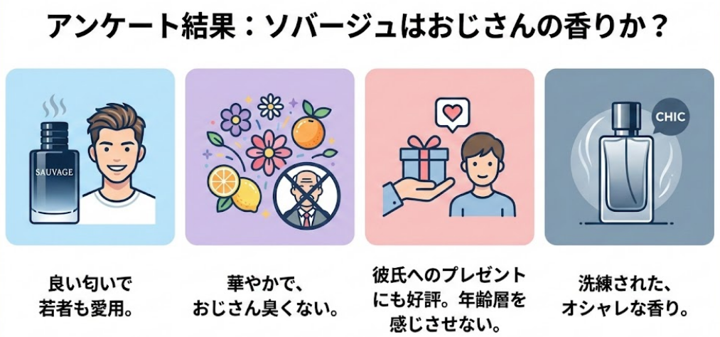 ディオ―ルソバージュのおじさんかのアンケート意見