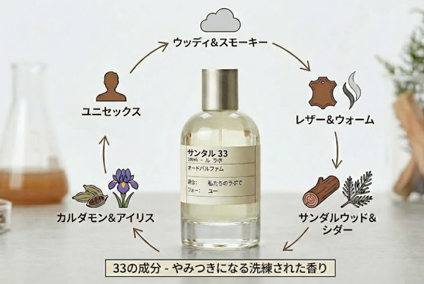 ルラボサンタル33はソバージュ以外に芸能人が使ってそうな香水