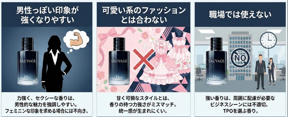 ディオールソバージュを女性がつけるデメリット