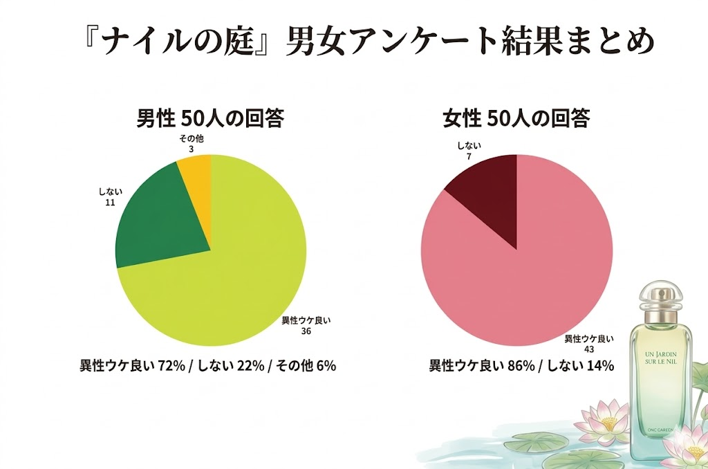 ナイルの庭が異性ウケしやすいアンケート