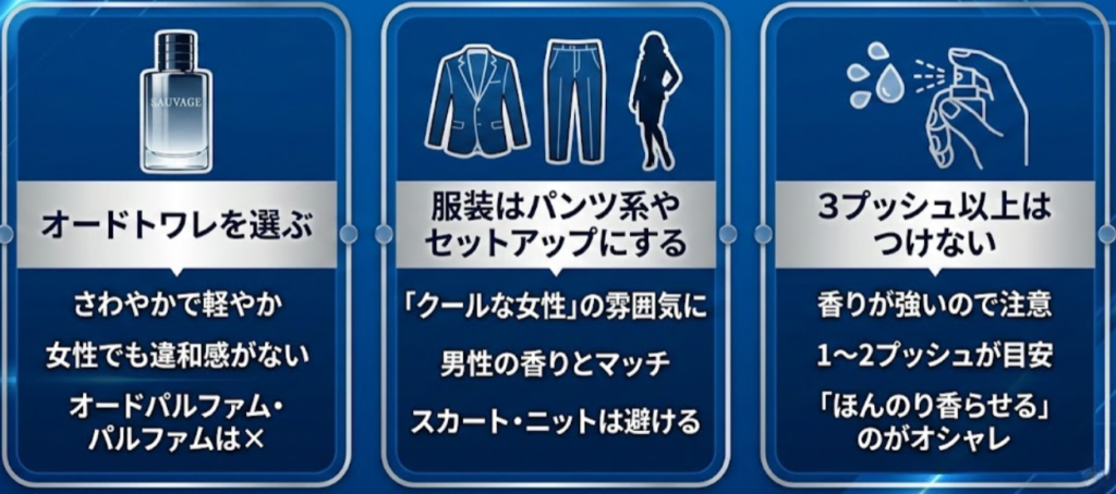 ディオールソバージュを女性が使うときに注意すべきポイント