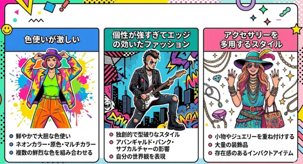 派手なファッションとは