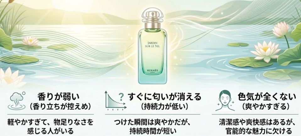 ナイルの庭はムスクやウッディ系のような感じはない