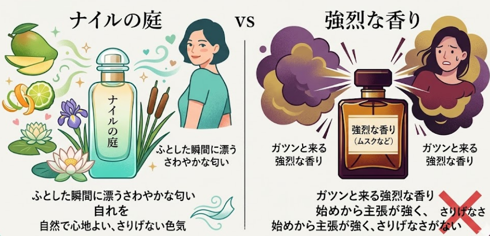 ナイルの庭と強烈な香りムスクの違い